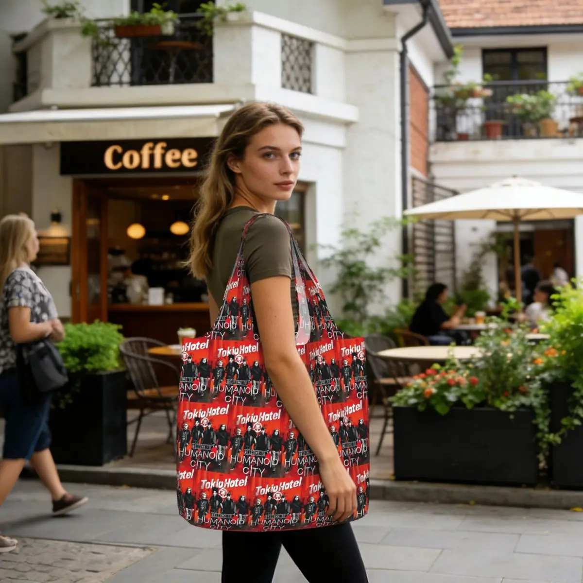 Tokio Hotel Shopping Tote Bag Canvas Large Capacity Shoulder Bags Shopper Grocery Handbag for Women