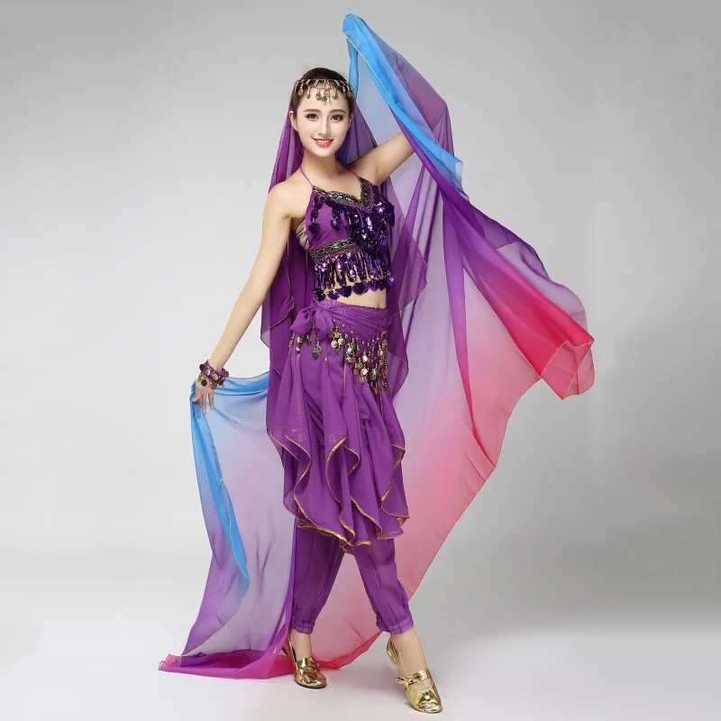 Women\'s Costumes Belly Dancing Costumes Chiffon Yarn Scarf Solid Belly Dance Veils Stage Performance Props