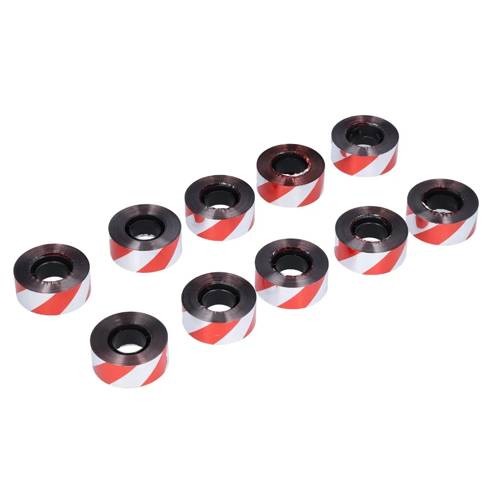 10PCS PET Bird Deterrent Tape Red Silver Color Spiral Bird Reflective Ribbon Dual Sided Double Sided Holographic Flash Strip