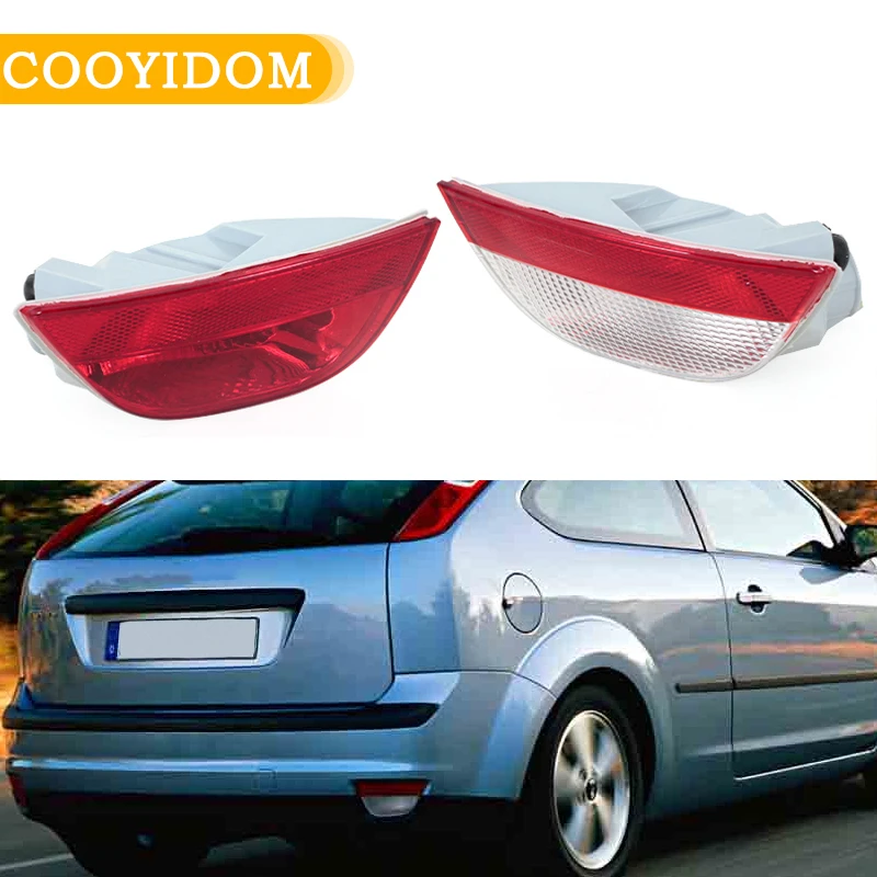Car Rear Bumper Reflector Tail Light Brake Stop Signal Lamp For Ford Focus 2005 2006 2007 2008 Hatchback 5-Door Without Bulbs