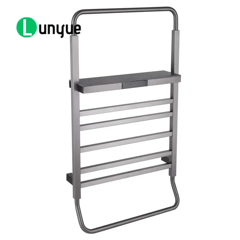 Modern Electric Radiator Heater Stainless Steel Wall Mounted Towel Warmer Adjustable Constant Temperature Timer Switch For