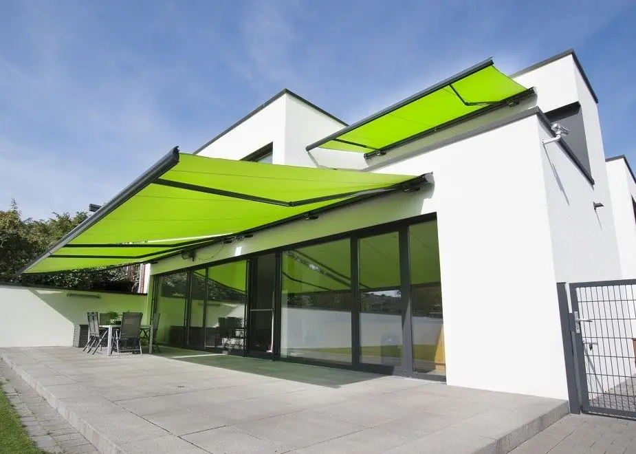 

Wall Mounted Awnings Aluminum Frame Outdoor House Electric Awning Cafe Restaurant Retractable Awnings and Canopies for Sun Shade