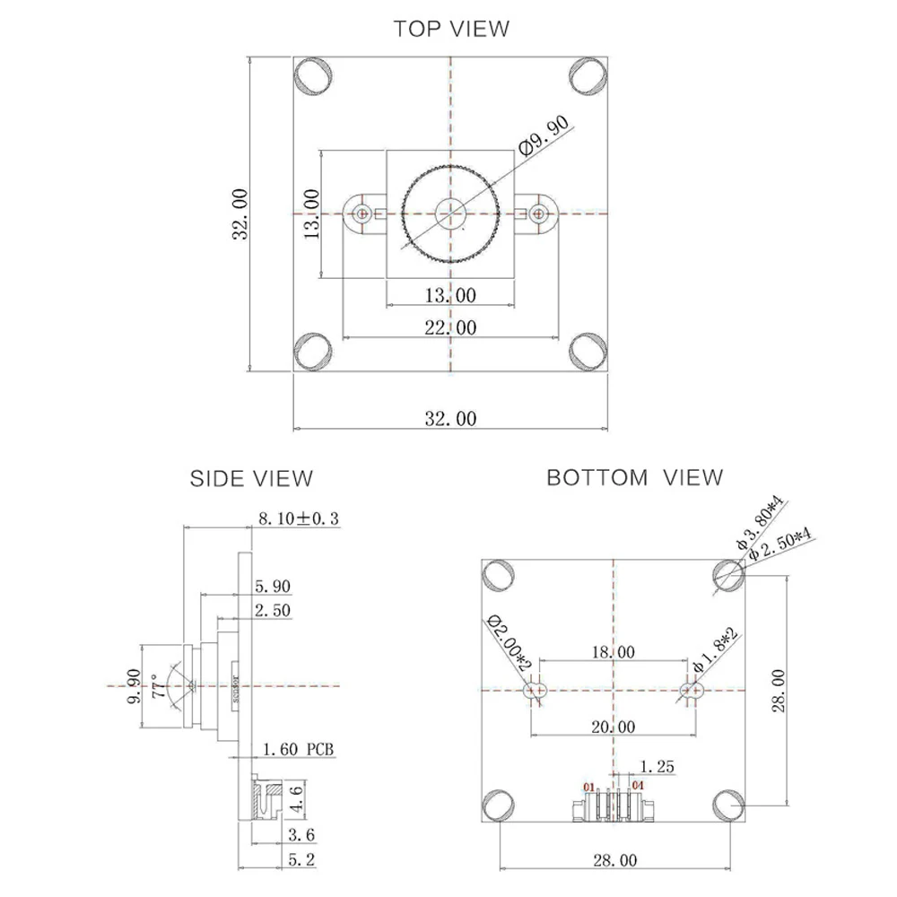 OV2710 Camera Module USB Driver-free 77 Degrees Adjustable 4.2MM Focal Length HD 2MP 1080P CMOS Sensor