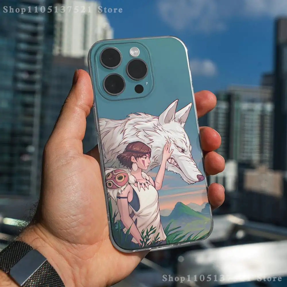 Casing Ponsel Anime P-Princess M-MononokeS Untuk iPhone 17,16,15,14,13,12,11 Pro,Max,Plus,X,XS,XR,SE4,E Mini Transparan Lembut