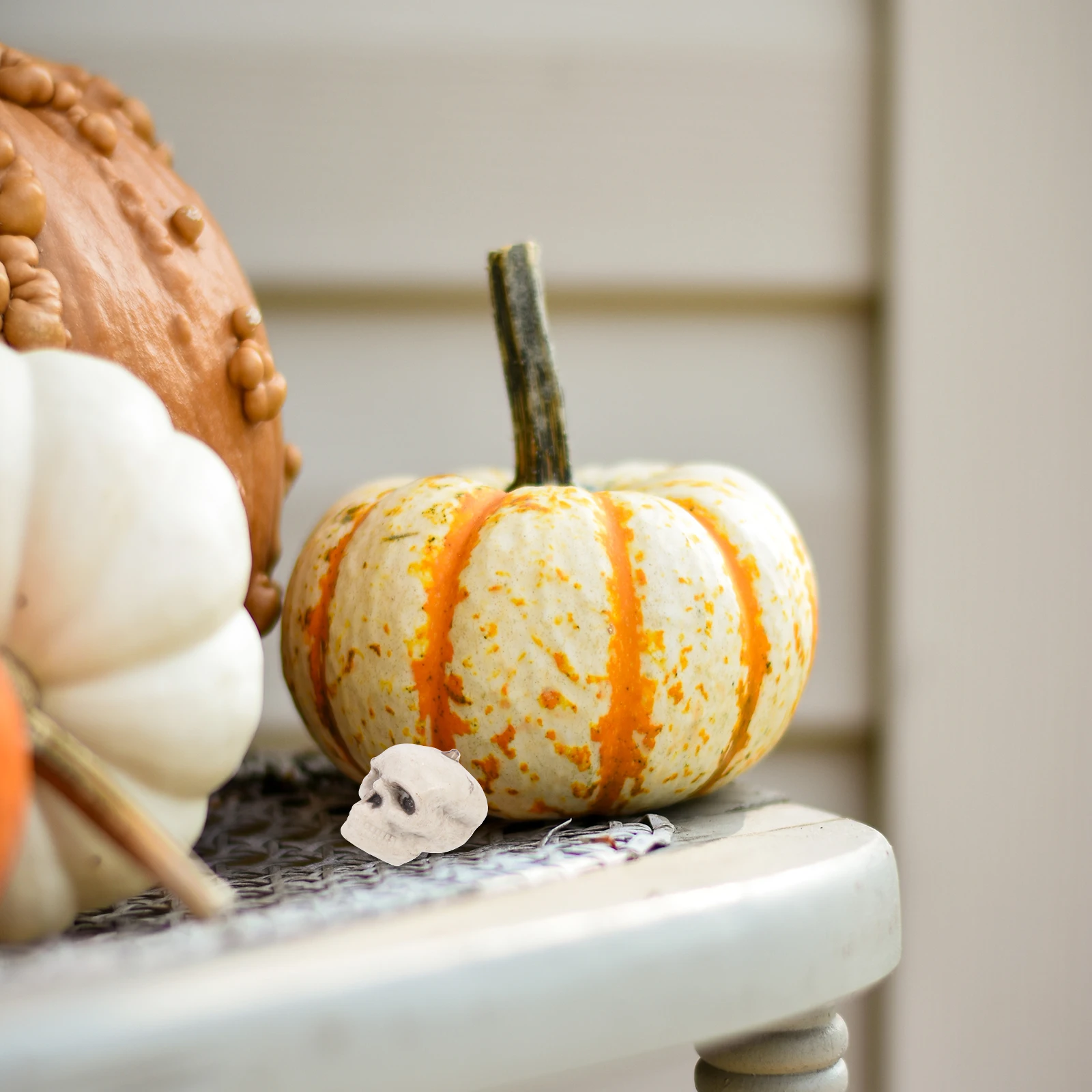 

18Pcs Small Skull Head Figurines Halloween Decoration Realistic Miniature Skull Props for Parties