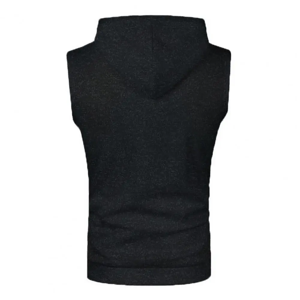 

Fall Men Tank Top Stylish Men's Sleeveless Hooded Tank Top with Drawstring Big Pocket Breathable Soft Knitted Workout for Casual