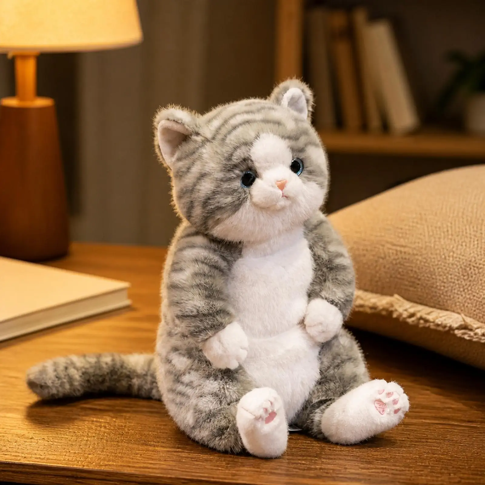 Sitting Cat Soft Toy Toy Huggable Seated Cat Stuffed Animal Soft Fuzzy for Older