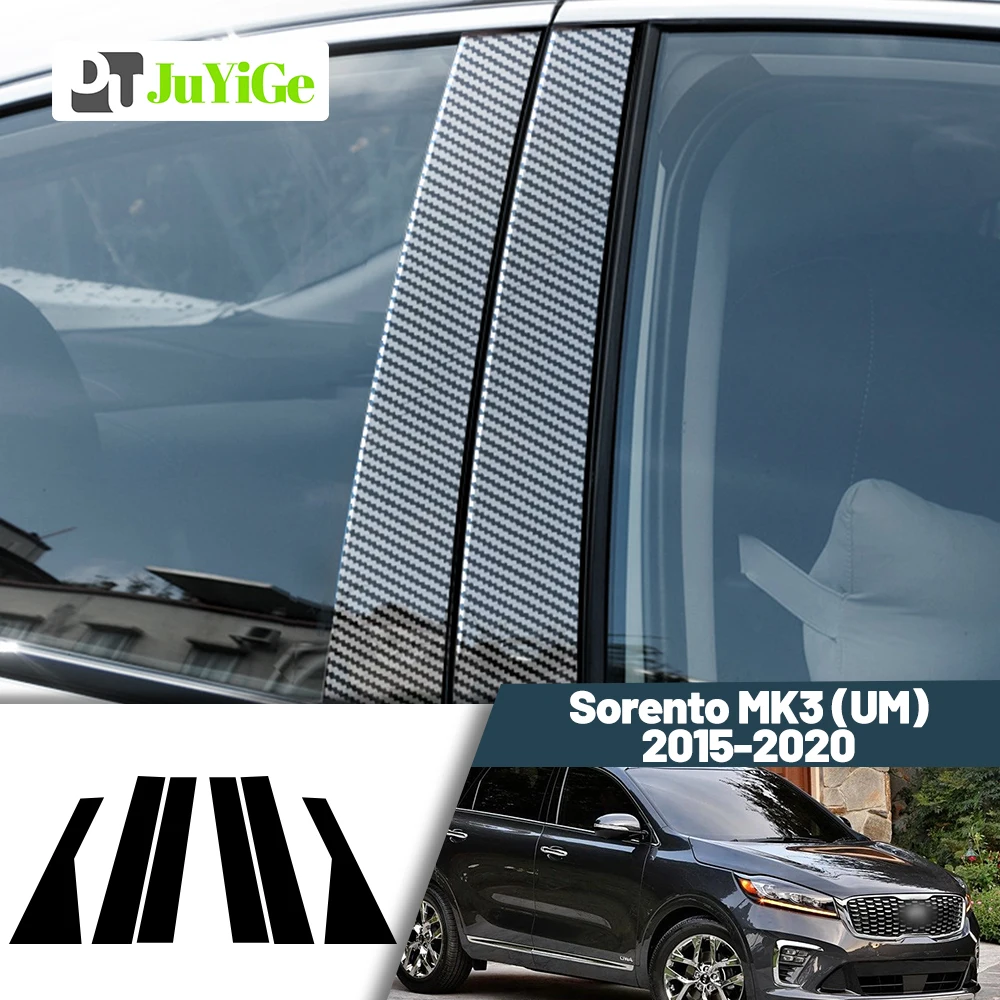 

Glossy Black Carbon Fiber Window Door Deal B C Pillar Post Cover Sticker For Kia Sorento UM 2015-2020 2016 2017 2018 2019