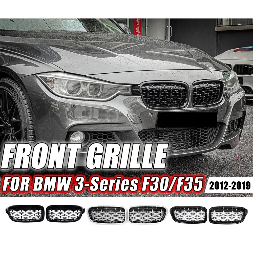 

Решетка переднего бампера для BMW 3 серии F30 F31 F35 2012-19 320i 325i 328i Гриль в стиле Silver Diamond