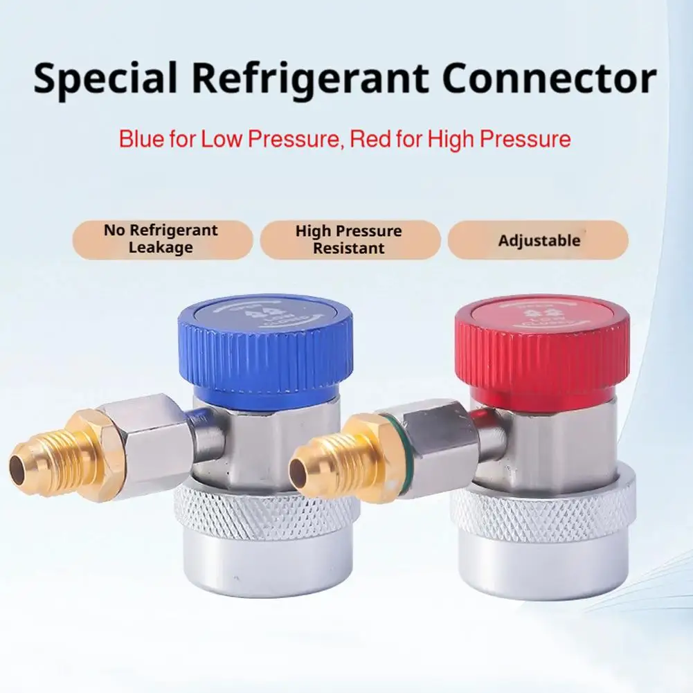 Adjustable R134A Cylinder Adapter Car Air Conditioning Refrigeration Freon Manifold Gauge Hose Quick Connect Adapter