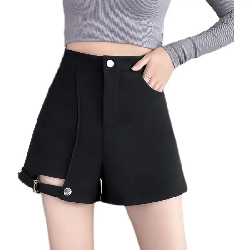 

Женские шорты нестандартной формы, весна-лето 202, высокая талия, широкие короткие брюки, сексуальная модная универсальная уличная одежда