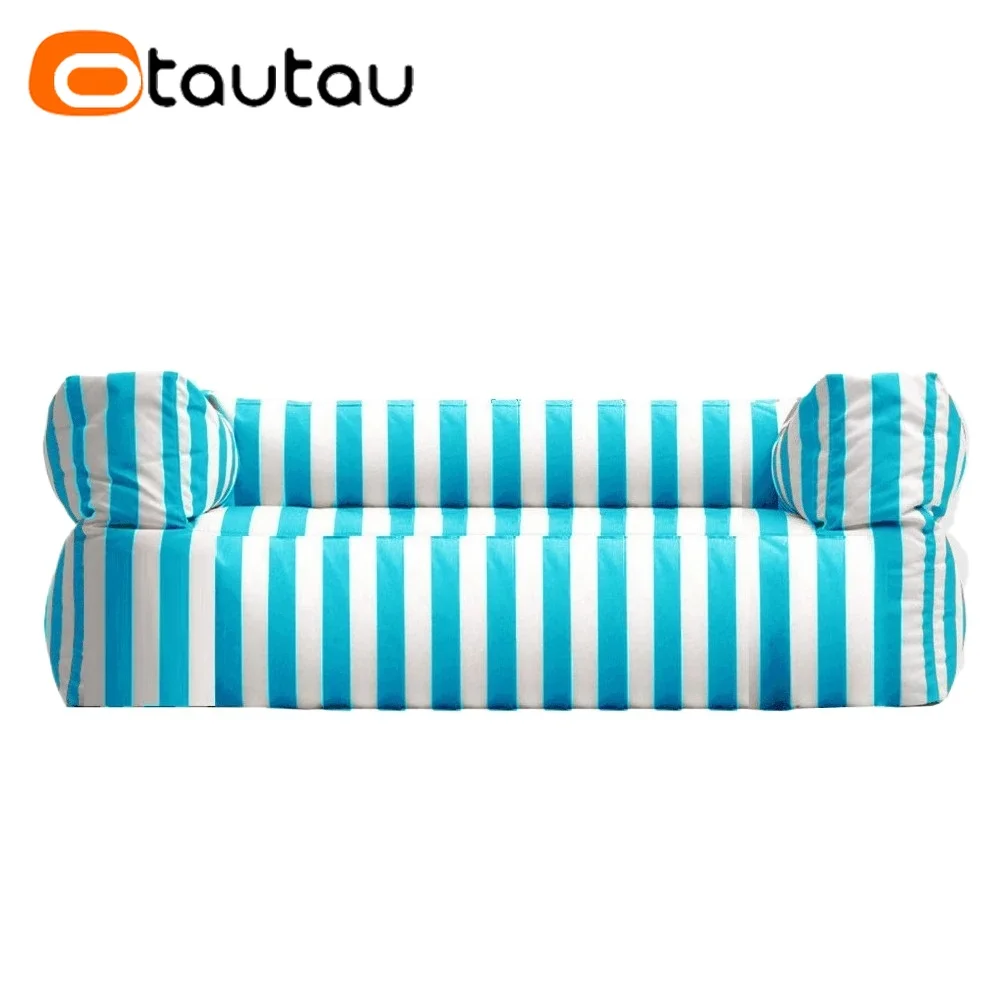 OTAUTAU 2-seat Outdoor Bean Bag Cover Swim Pool Beach Club Couch Armchair SF493【No Filler!You Need To Fill It By Yourself !】