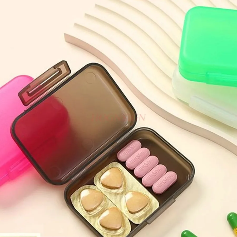 1 STKS Dagelijkse Pillendoos Organizer om Geneeskunde, Vitamine, Visolie Supplement, Leuke Pillendoosje voor Portemonnee Zak in Doorzichtig Plastic