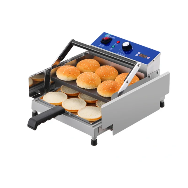 Commercial Fully Automatic Hamburger Machine for Fast Food Restaurant Bakery Equipment Bread Embryo Heating Furnace Fried