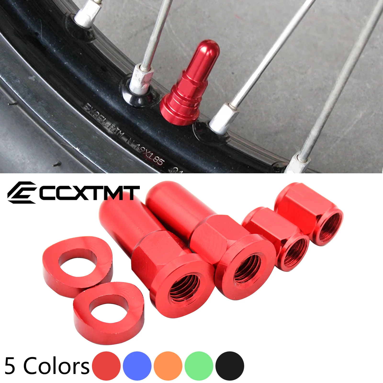 Tapa de válvula de Motocross, tuercas de bloqueo de llanta de bicicleta de cross, espaciador de pernos para KTM Yamaha Honda CRF 250R 450R 250X 450X 250RX 450RX CR125 CR250