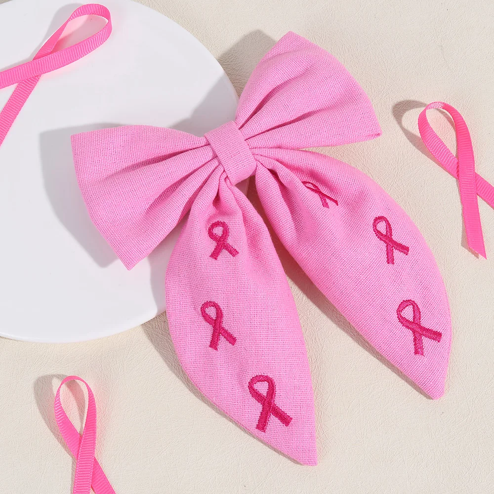 

Заколки для волос с милым розовым бантом для девочек, элегантные заколки для волос с бантом и вышивкой, заколка для хвоста, детские аксессуары для головного убора Daliy