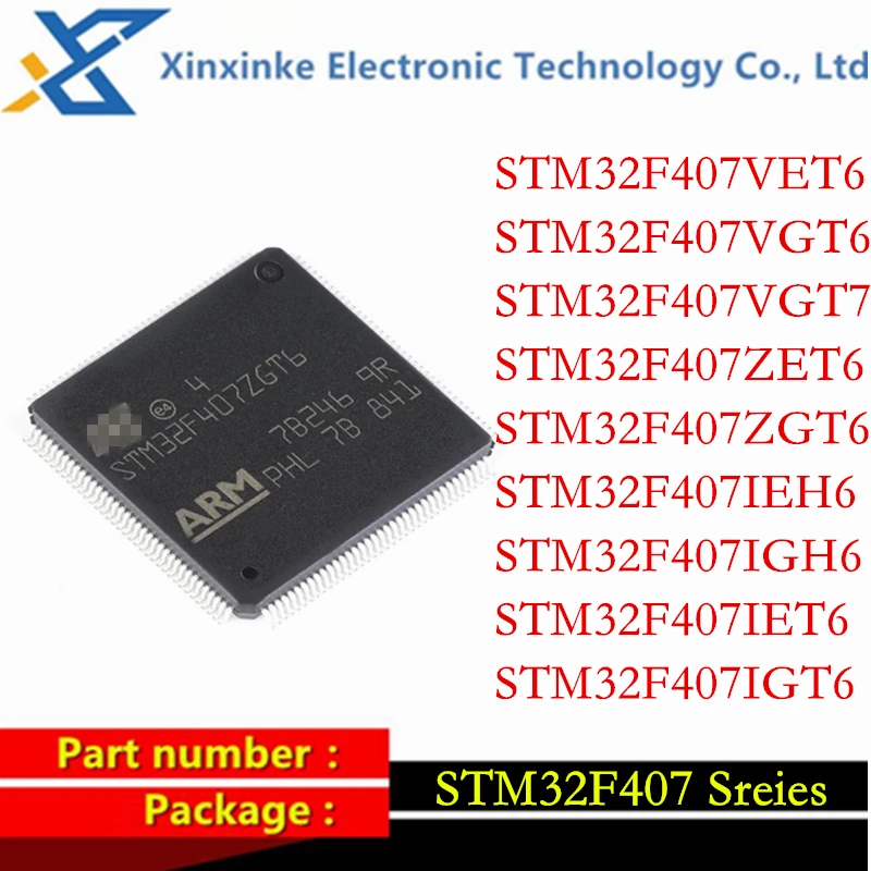 STM32F407VET6 STM32F407VGT6 STM32F407VGT7 STM32F407ZET6 STM32F407ZGT6 STM32F407IEH6 IGH6 IET6 IGT6 MCU New Original IC Chips