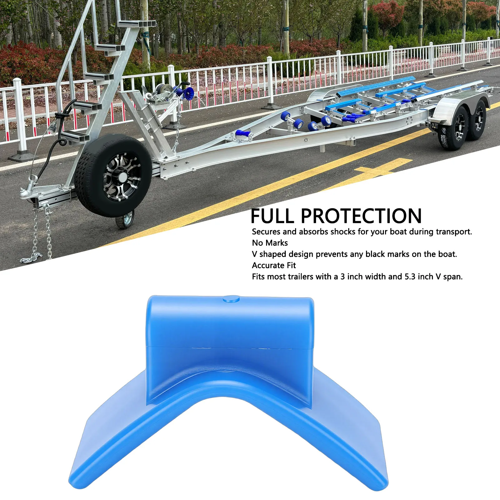 Trailer Bow Stop 3in Width 1/2in Mounting Hole PU 5.3in V Span Boat Trailer Bow Stop Block for Boat
