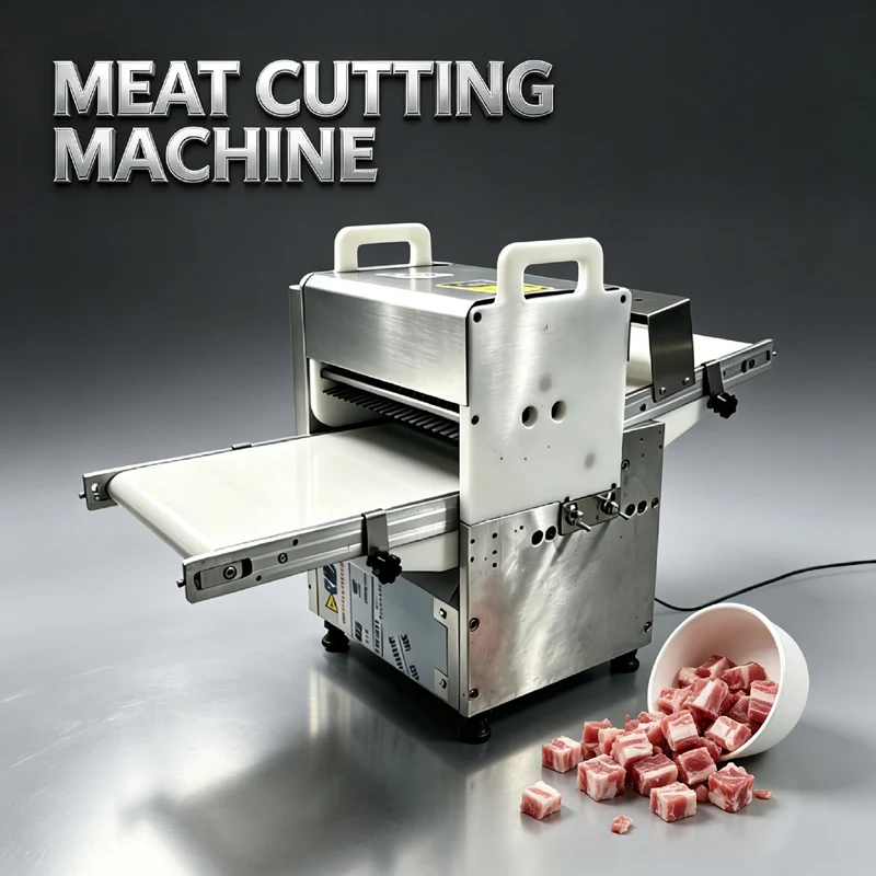 Commercial Desktop Meat Strip Dicing Machine Fresh Meat Cutter For Pork Belly Beef Fish Lamb Chicken Breast Slicing Shredding