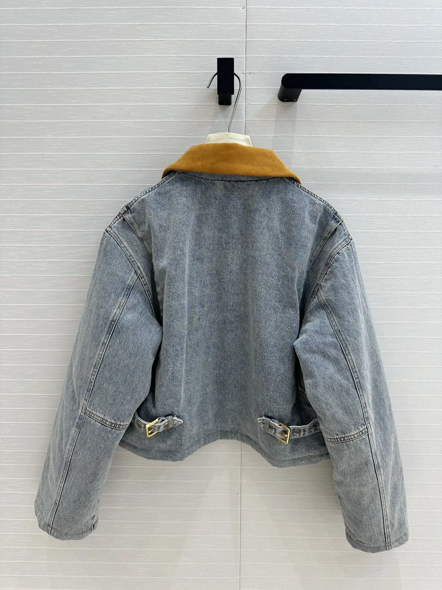 2024 New Corduroy Lapel Spliced Denim Cotton Jacket 30