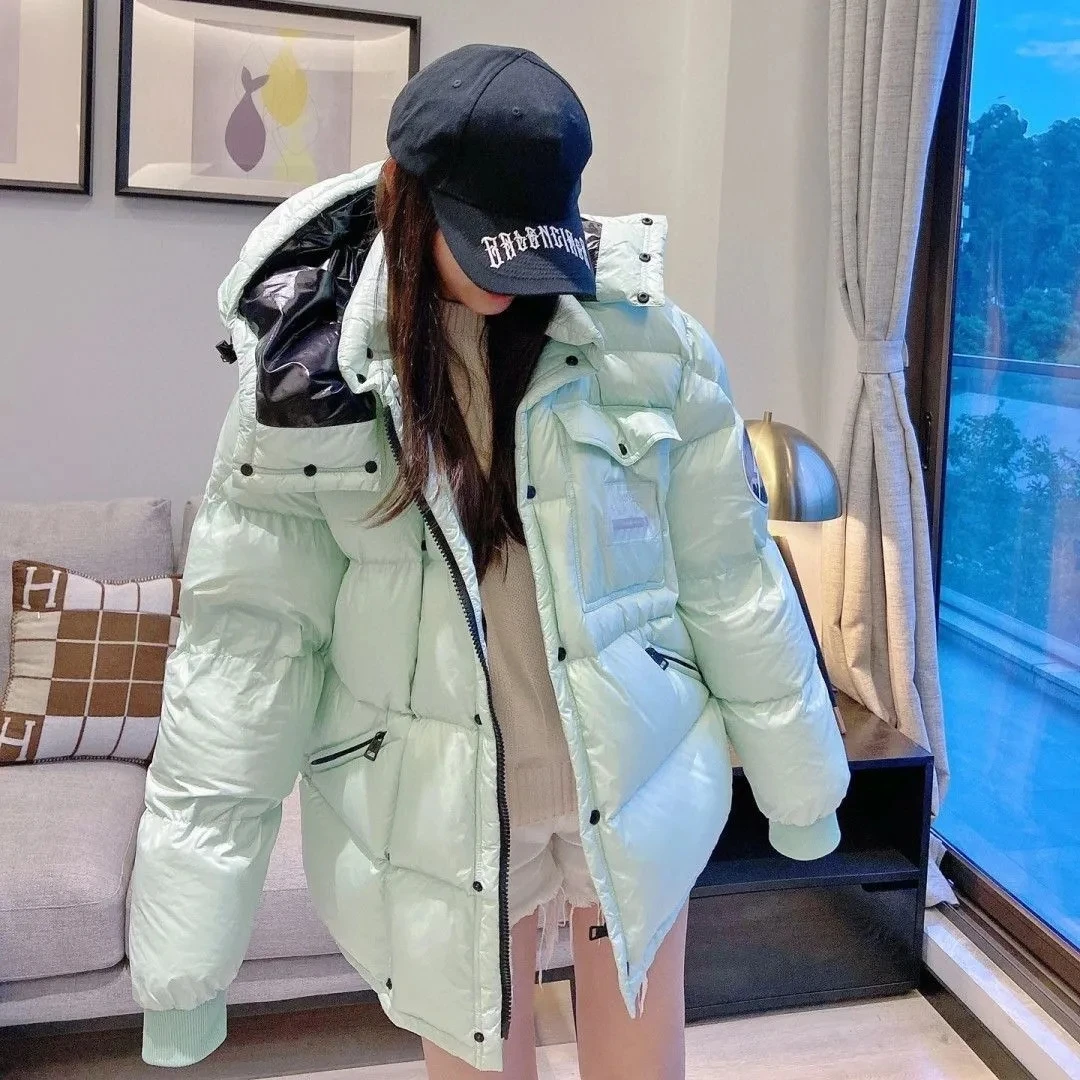 

2025 Winter New Short Hooded Casual Fashion Couple's Puffy White Duck Down Anti-Cold Jacket