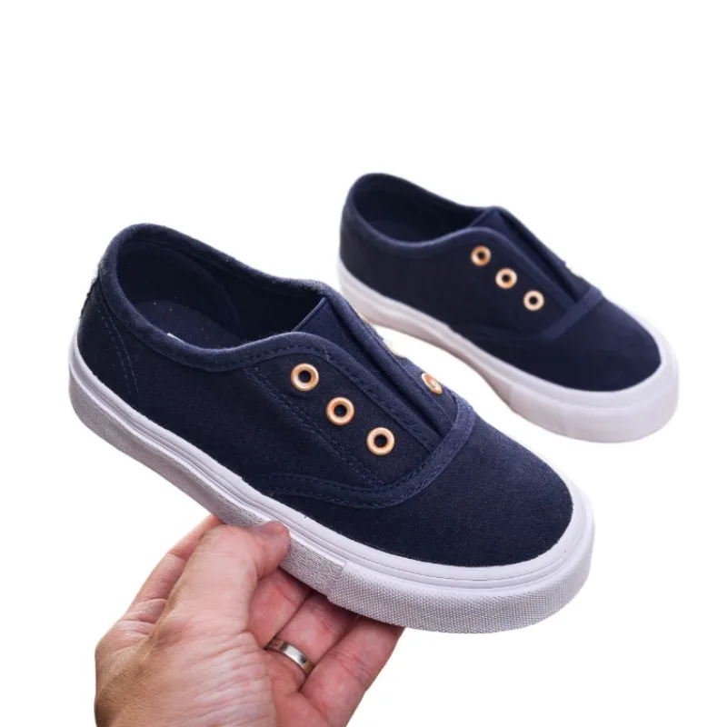 

Детская парусиновая обувь, осенняя новинка 2026, ленивая мягкая подошва на одну ногу, дышащая детская тканевая обувь для мальчиков и девочек, модная повседневная обувь