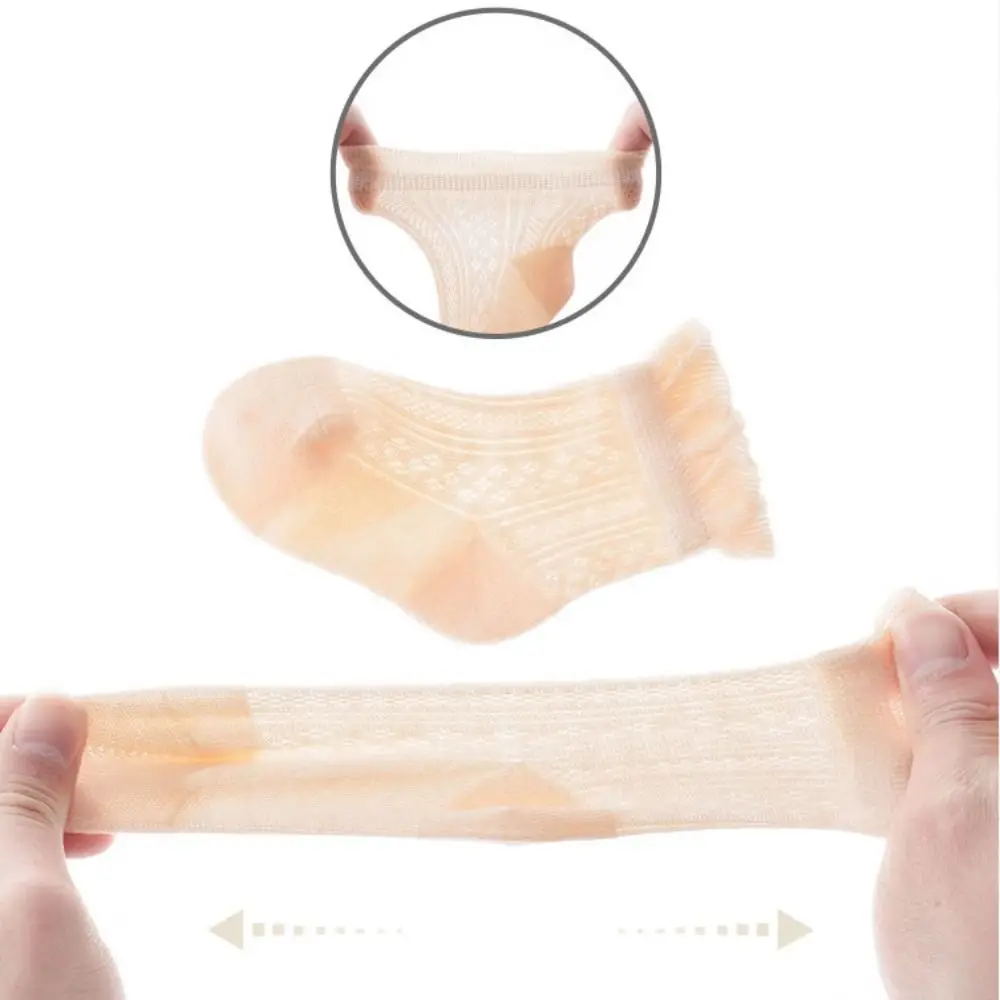 4Pairs لطيف القطن الطفل كشكش الجوارب عدم الانزلاق جوفاء الاطفال شبكة جوارب أنبوبية الوليد الرضع طفل الجوارب القصيرة الأميرة #3