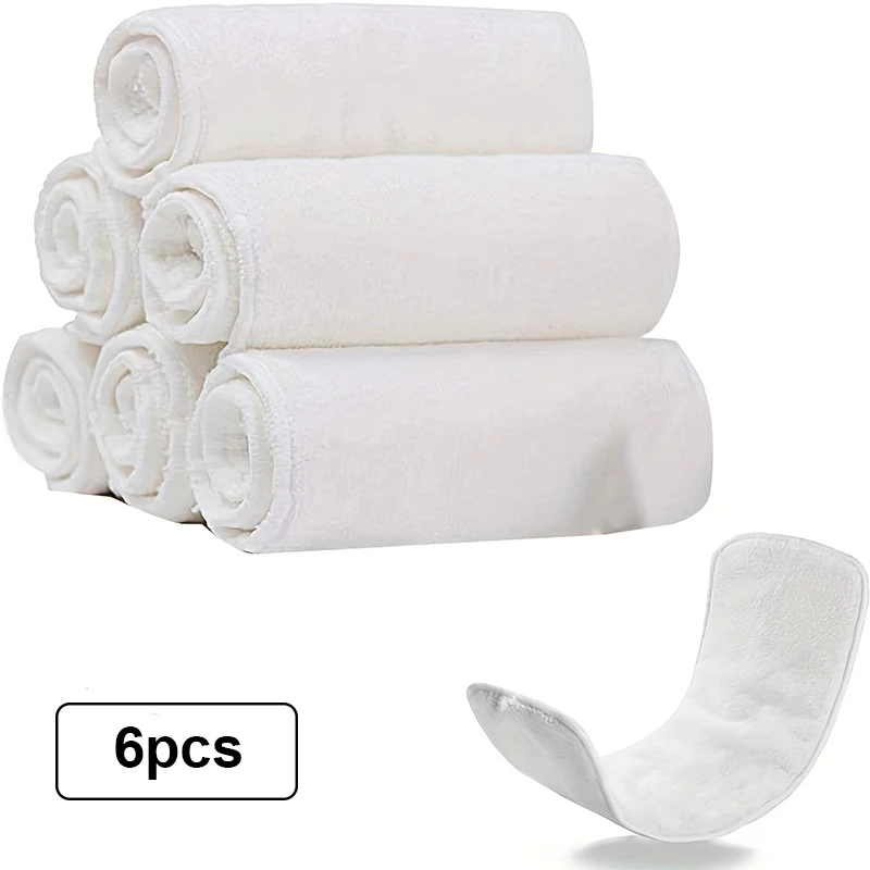 6 قطع من حشوات الحفاضات للبالغين قابلة للتنفس - 4 طبقات من الألياف الدقيقة القابلة للغسل، قابلة لإعادة الاستخدام لكبار السن