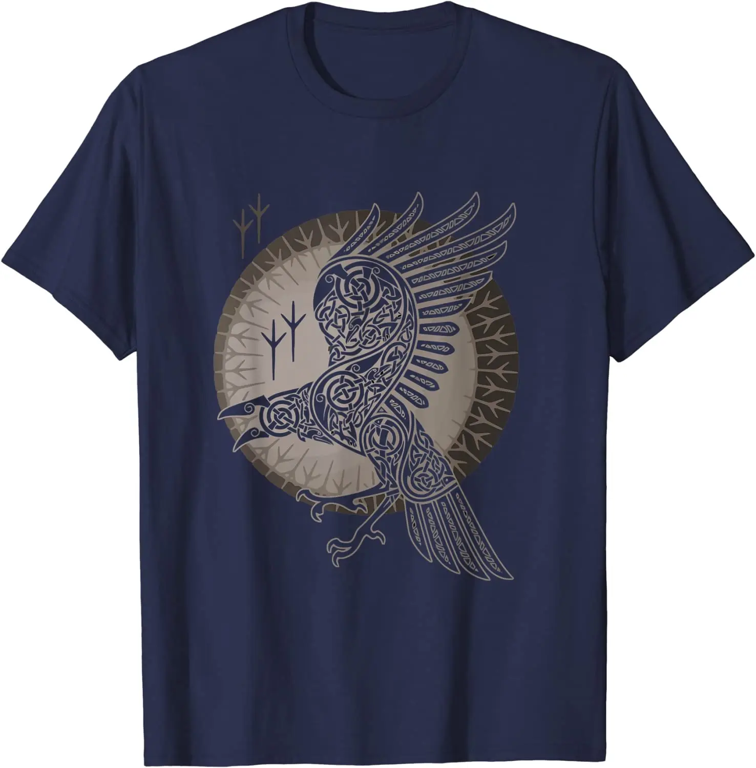 Vintage- Celtic Mythology Odins Raven Hugin Munin T Shirt. New 100% Cotton Short Sleeve O-Neck Casual T-shirts Size S-3XL