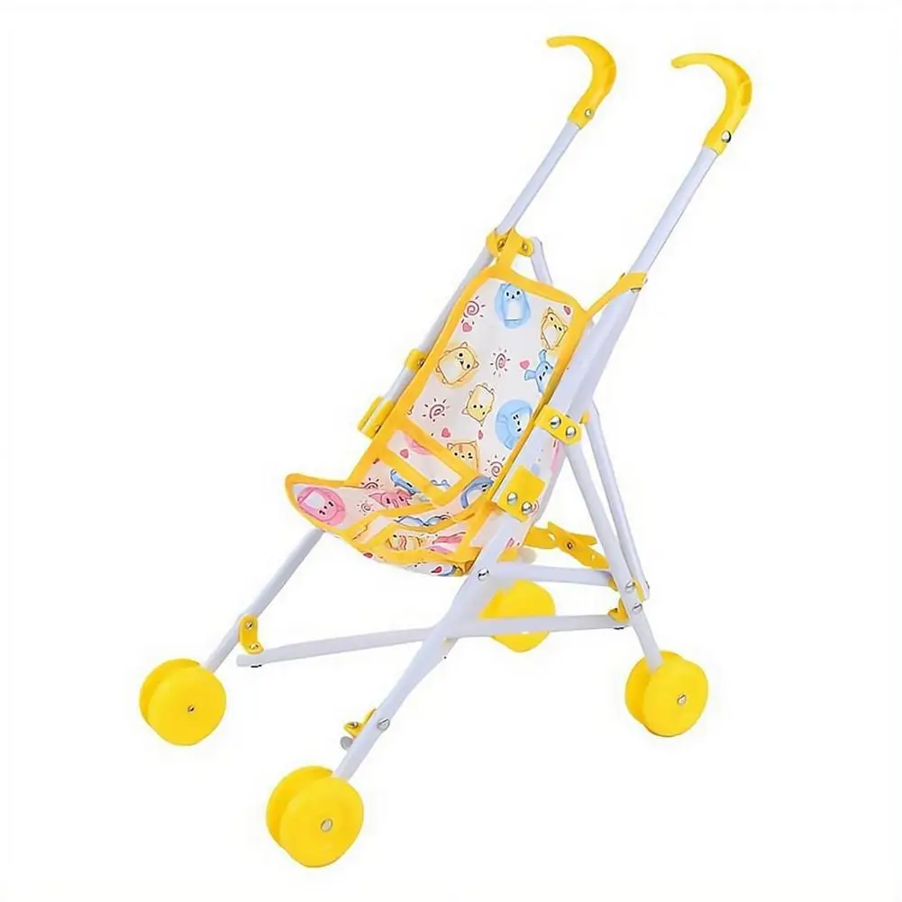 New Trendy Interactive Dolls Pram Plastic Play Toys Doll Handcart Stable Doll Stroller for Boys Girls Babies Doll Accessories