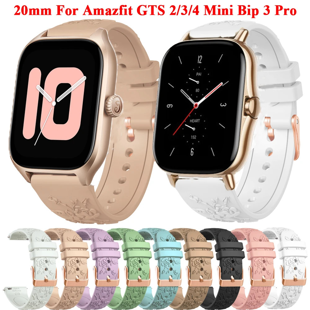 20mmReplacement WristStrap For Xiaomi Amazfit GTS 2/3/4 Silicone Watchband GTR 42MM Bip 3 Pro GTS2 GTS4 Mini Smartwatch Bracelet
