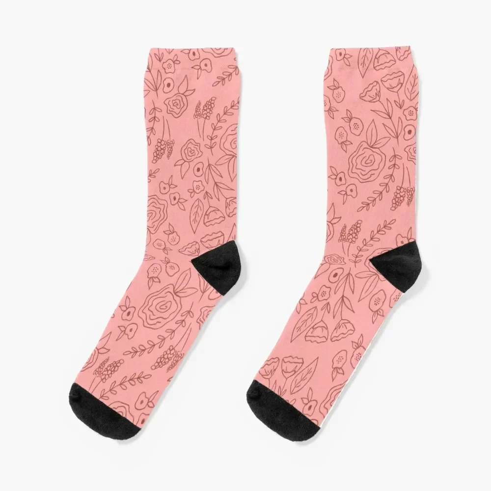 Socken mit Blumendruck in Rosen und Rosa, Crossfit, Schnee, Valentinstag, Geschenkideen, Socken für Herren und Damen