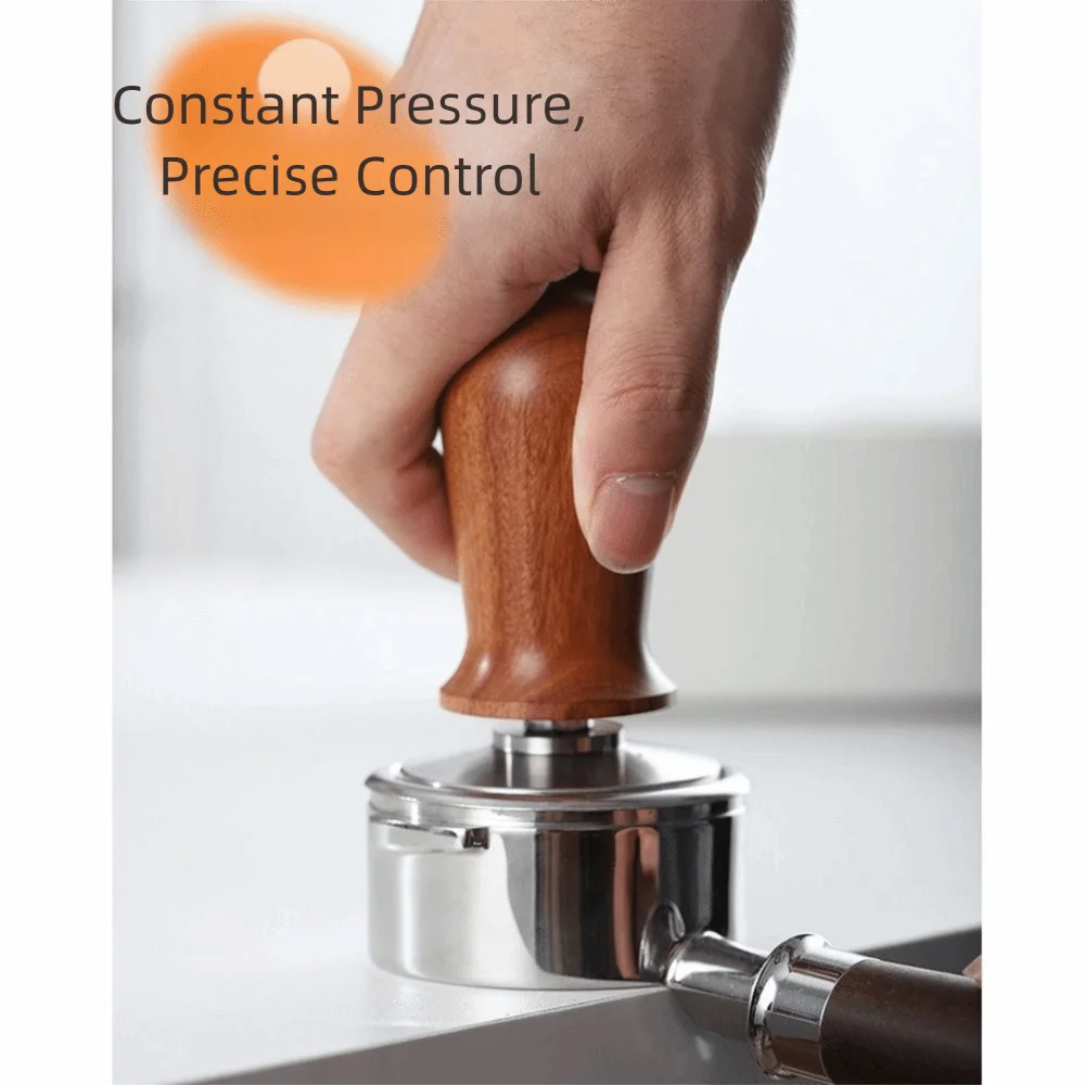 

Основание из нержавеющей стали, темпер для кофе, 51/53/58 мм, пресс для кофейного порошка с плоским дном, деревянная ручка, нескользящий пресс для порошка