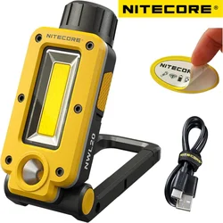 NITECORE 다기능 도구 이중 광원 출력 600 루멘 USB-C 충전식 COB 역학 작업 램프 투광 조명, NWL20