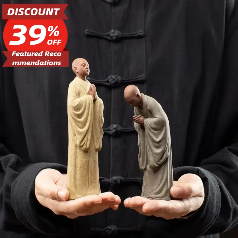 

Chinese Zen Monk Ceramic Statues, Modern Art Sculptures, Zisha Little Monk, Home Living Room, Loft Figures, Decorative Statues