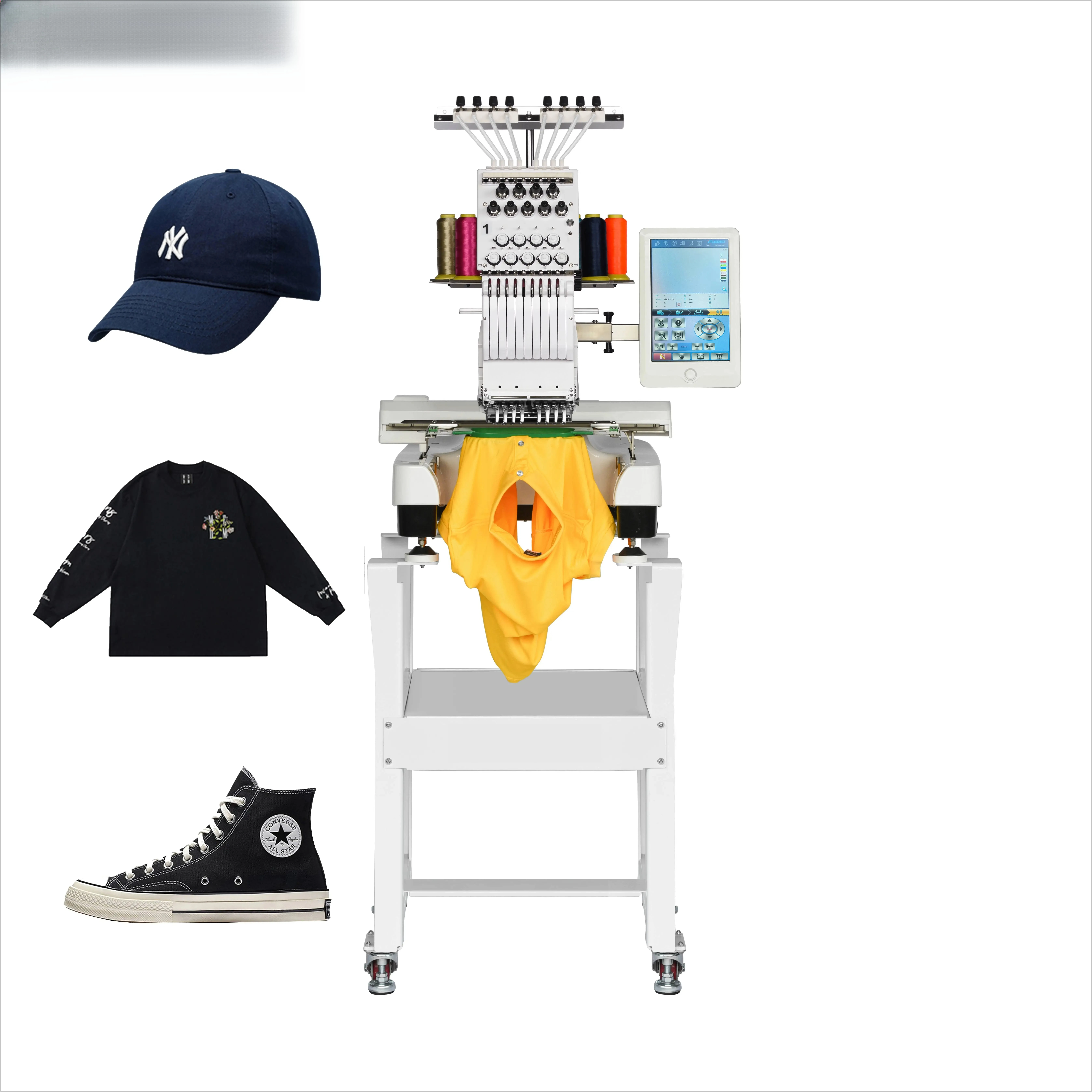 MFS 800 Automatic High Speed 9 Industrial Computerized Embroidery Machine Single Head Industrial Embroidery Machine