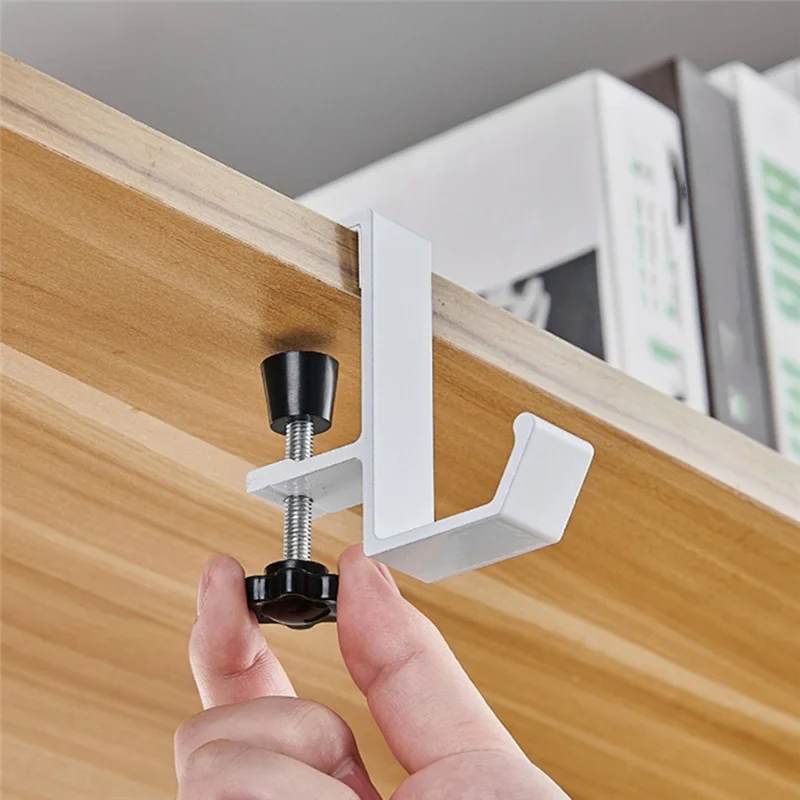 AA89-suporte de gancho de suspensão de armazenamento de borda de mesa ajustável para escritório em casa para armazenar fones de ouvido de jogos para armazenar mochilas