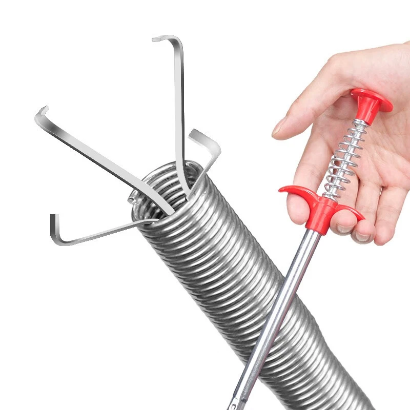 90/160cm Multifunctional Pipe Dredging Tool Bendable Drain Auger Sewer Hair Cleaning Claw Spring Loaded Grabber Pickup Pipe Tool view 2
