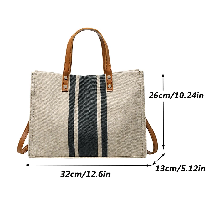 Casual Canvas Stripe Pattern Wielofunkcyjna torba podróżna o dużej pojemności Torby szkolne dla kobiet Codzienne torby