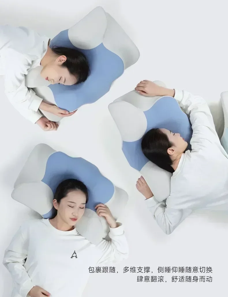 2-in-1 Ergonomic Molded Orthopedic Pillow One Unit Foam Cervical Cushion Comfortable Neck Support Pad for Sore Neck Relief Use
