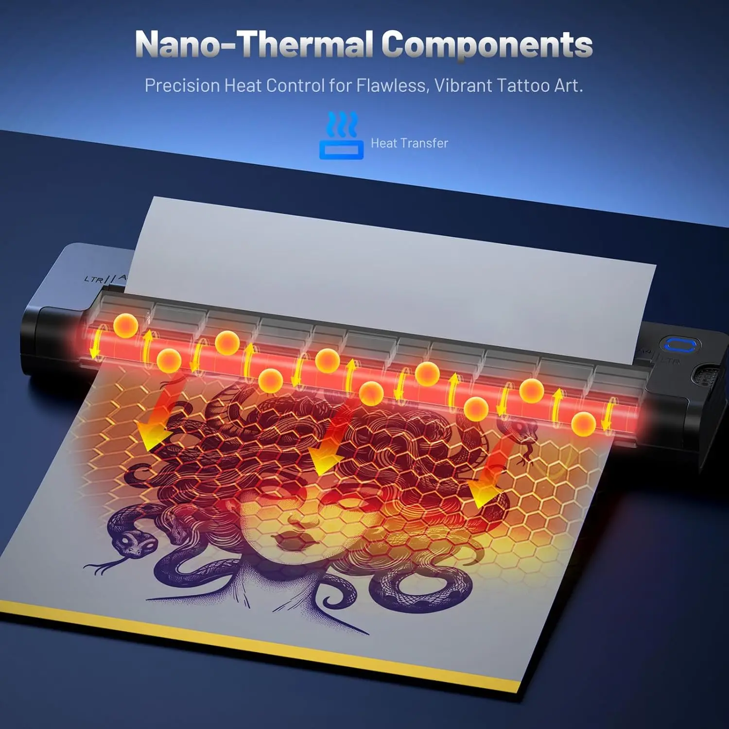 Wireless tattoo printer machine HD printing Bluetooth thermal tattoo Stencil printer A4 printer compatible with iPad Phone PC