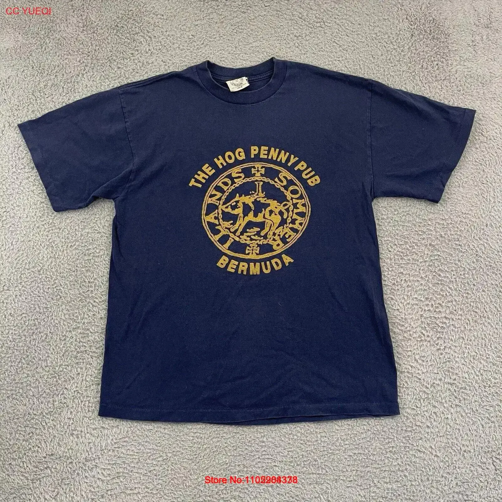 Vintage The Hog Penny Pub T Shirt Adult L Bermuda Destination Travel 90s Beer vintage Washed Unisex Top For Everyday Wear