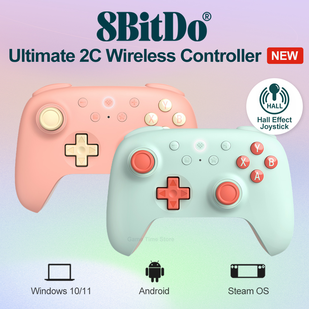  8bitdoUltimate 2C Wireless PC Android Controller Gamepad Gaming PC Gamer SteamOS Hall Effect Joystick Trigger 1000HzPolling Rate 