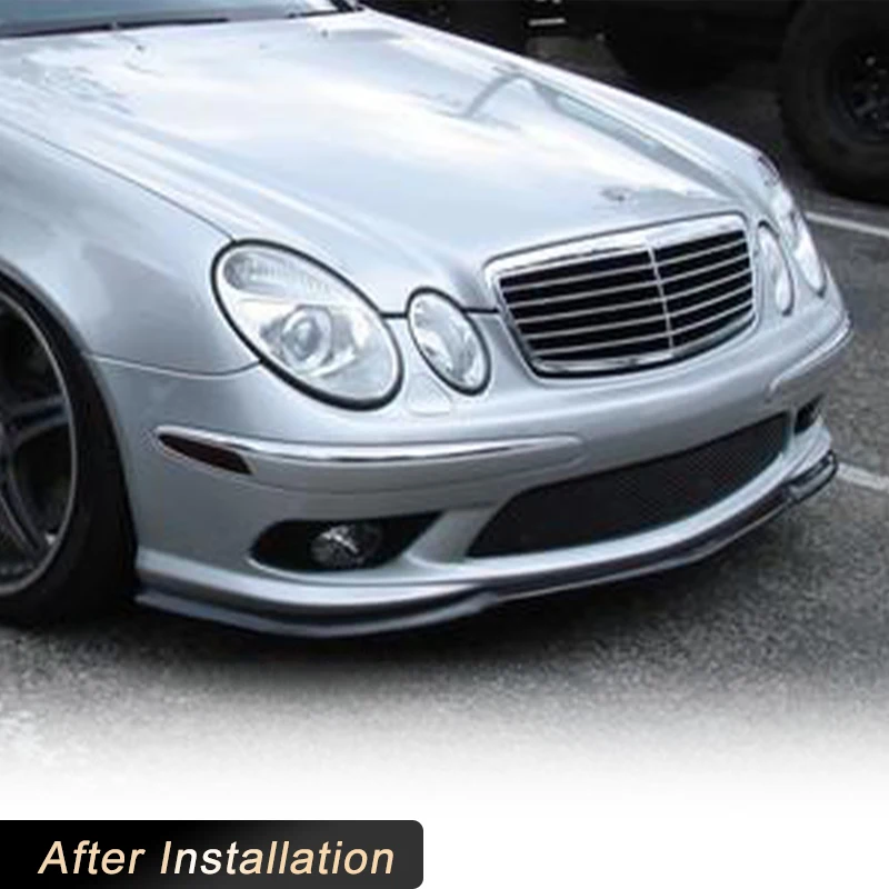 Car Front Bumper Lip For Mercedes Benz E Class W211 AMG 2003-2007 Carbon Fiber Racing Front Lip Splitters Apron Chin Protector