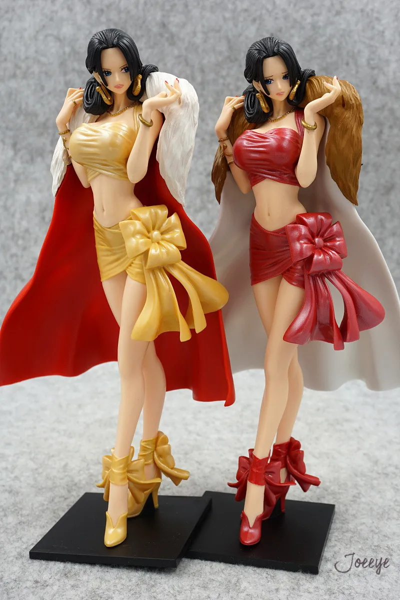 25CM Anime One Piece Boa Hancock Figure Glitter & Glamours Christmas Style Yellow Red Stand Model Toys Doll Gifts Action Figure