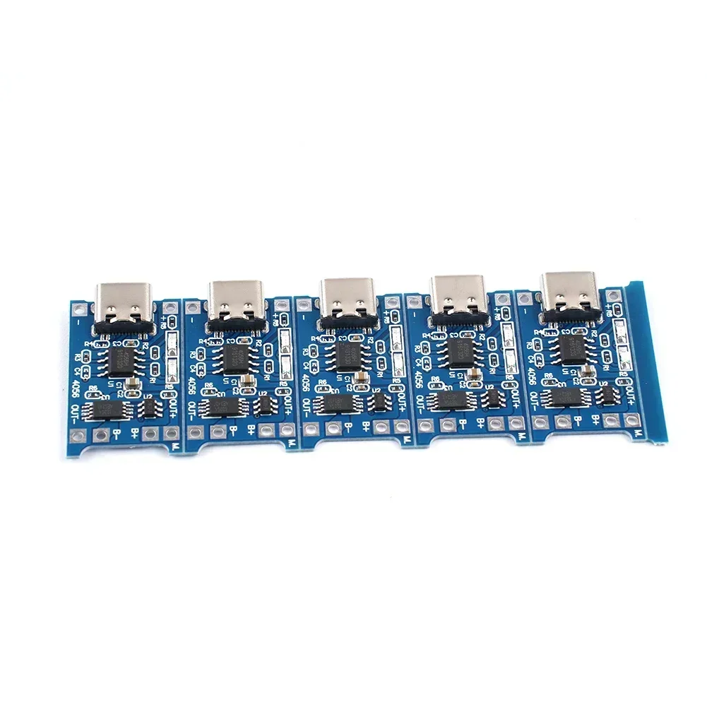 Lithium Battery Charging Module 5pcs 5V 1A USB Type C Input with Overcurrent Protection and Discharge Protection