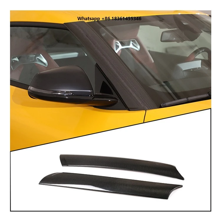 

For Supra GR A90 MK5 2019-2022 Real Carbon Fiber Exterior Accessories Windshield Side A-Pillar Panel Decoration Cover Fit