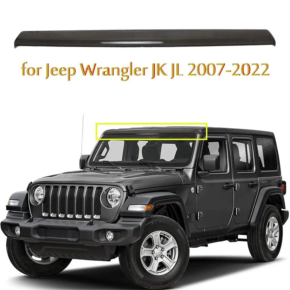 

Автомобильные накладки на крышу для Jeep Wrangler JK JL 2007-2022, автомобильные аксессуары, солнцезащитный козырек, темный дым, гладкий солнцезащитный козырек, ветровой отражатель