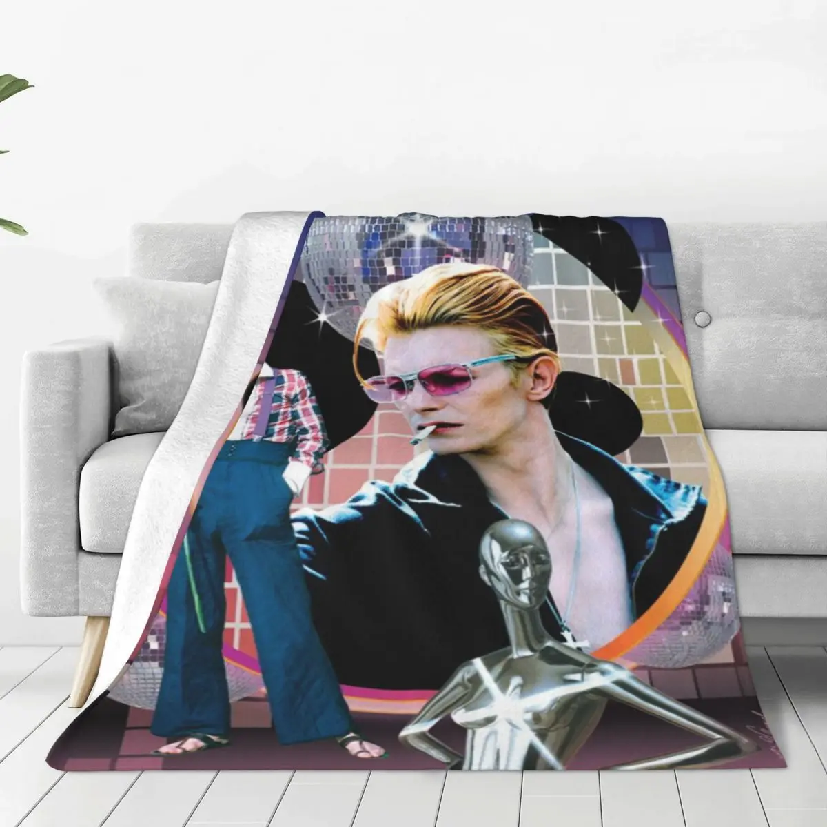 Star Single Davids Bowies blankets Warm Flange blankets Soft and comfortable blanket picnic blanket birthday gift