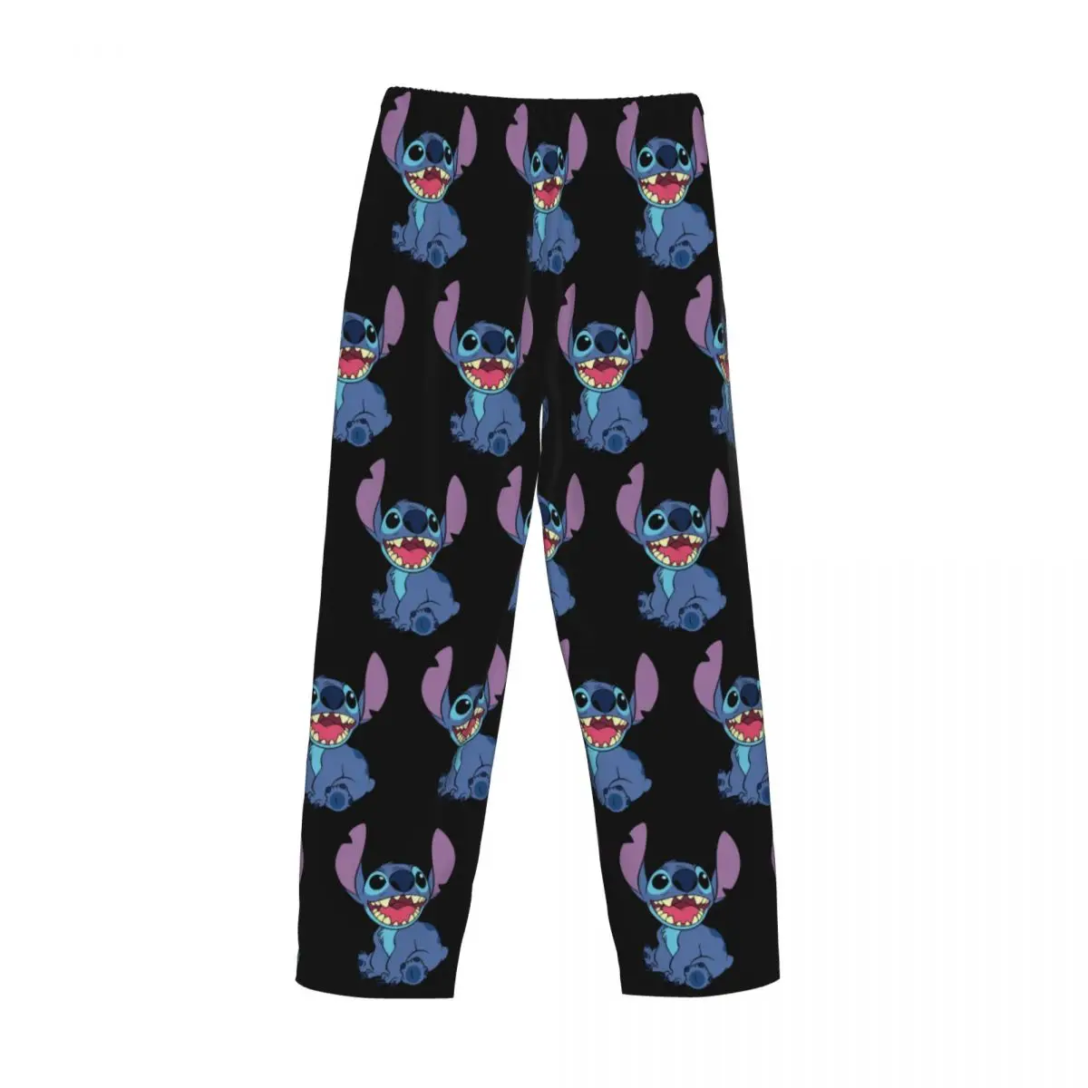 Custom Printed Cute Stitch Pajama Pants for Men Cartoon Sleep Sleepwear Bottoms with Pockets